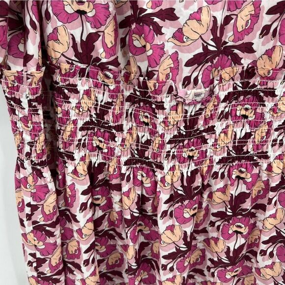 J. Crew Liberty NEW smocked waist butterfield poppy midi dress - Picture 8 of 11